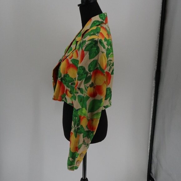 Farm Rio Orange Sands Cropped Linen Blazer L - Picture 7 of 10